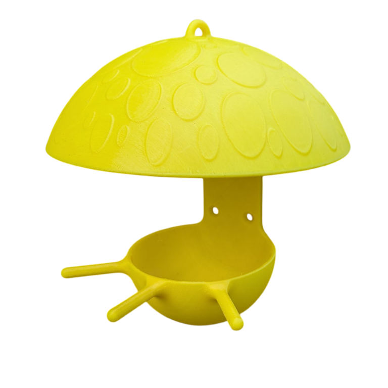 Mangeoire à oiseaux pour boule de graisse modèle champignon La Buse Qui File