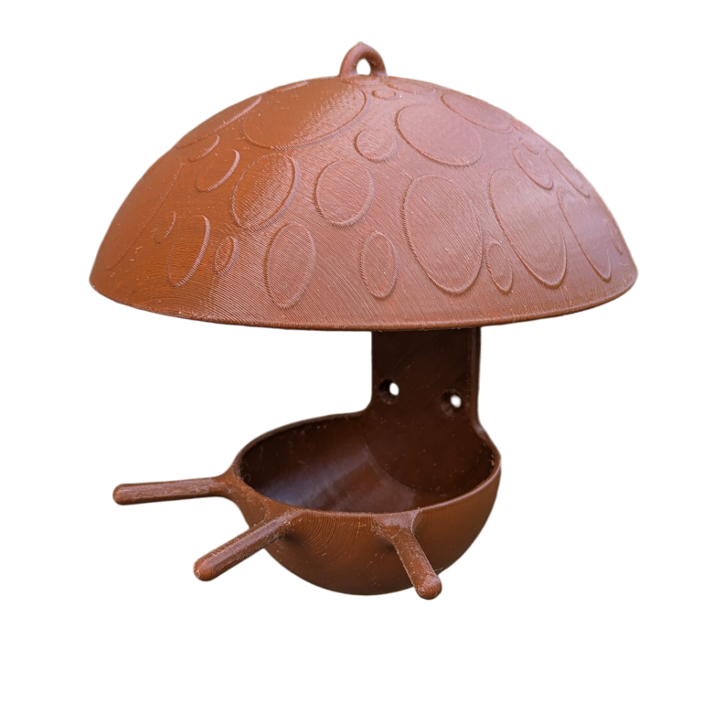 Mangeoire à oiseaux pour boule de graisse modèle champignon La Buse Qui File