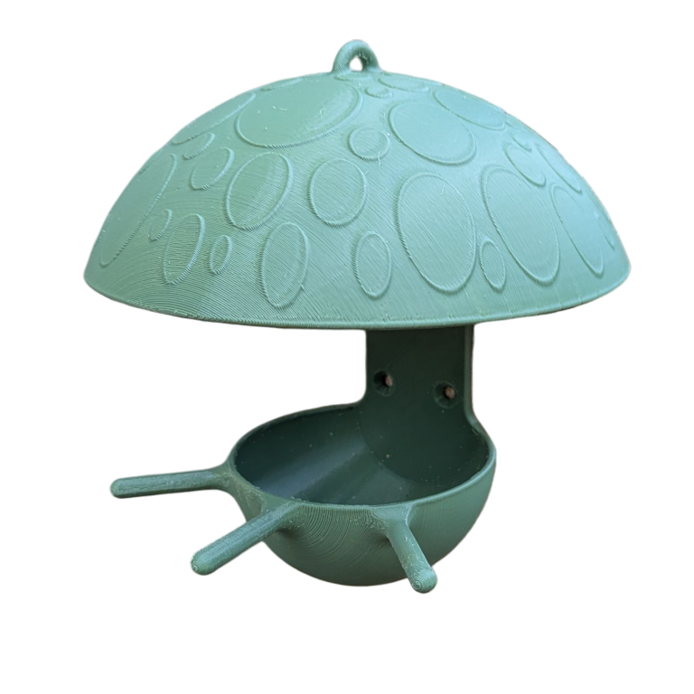 Mangeoire à oiseaux pour boule de graisse modèle champignon La Buse Qui File