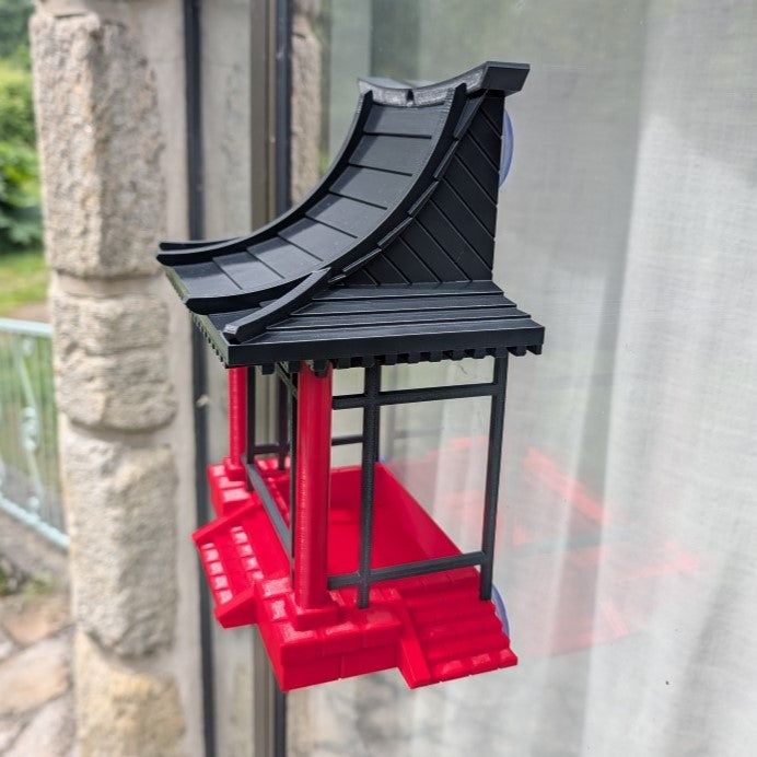 Mangeoire à oiseaux modèle pagode Japonaise pour fenêtre La Buse Qui File