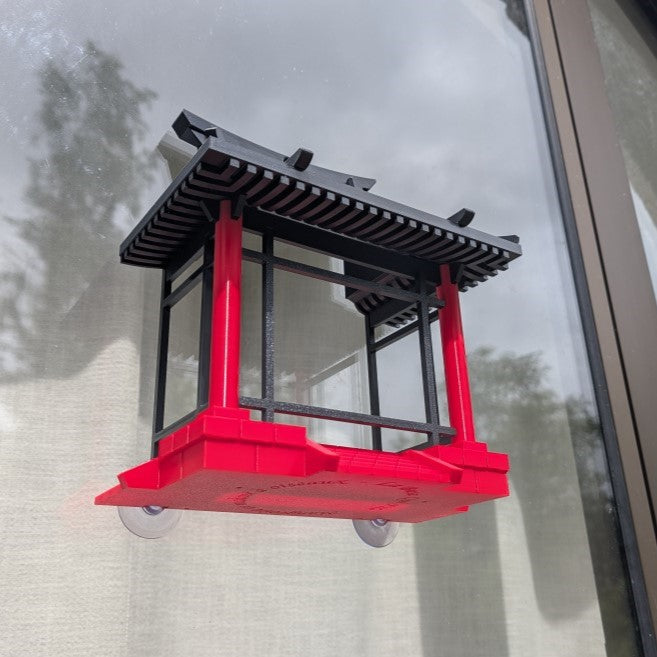 Mangeoire à oiseaux modèle pagode Japonaise pour fenêtre La Buse Qui File